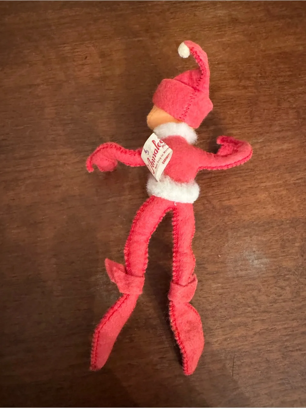 Annalee 1989 Mobilitee Red Christmas Elf Closed Eyes